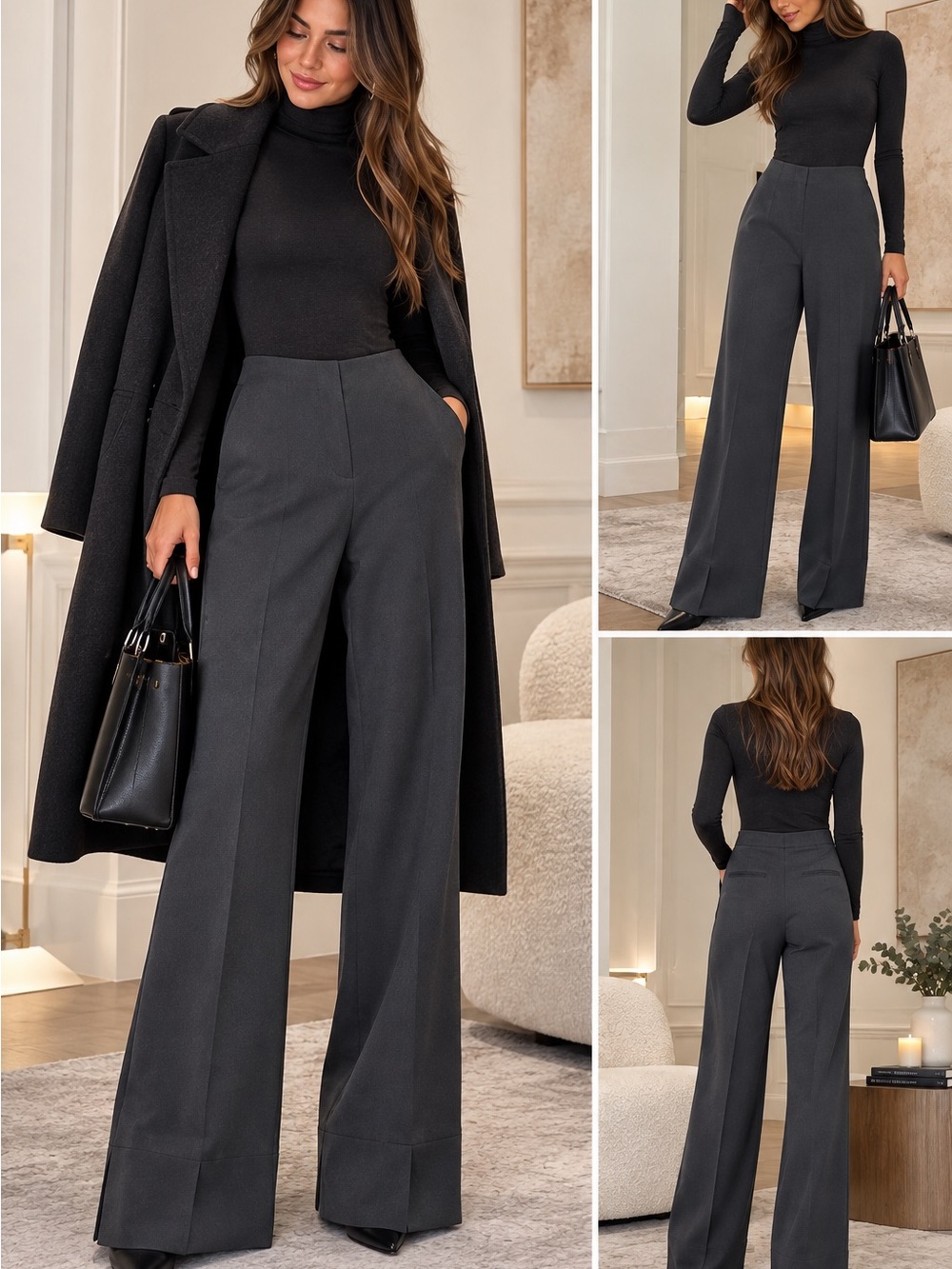 M.M.LaFleur Mercado Wide Leg Slit Hem Trousers Size 4 NWT